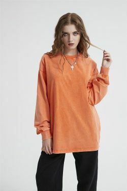 Vintage Acid Washed Long Sleeve Tee - Y2K Fashion Staple for Women - Coquette Aesthetic Grunge Style