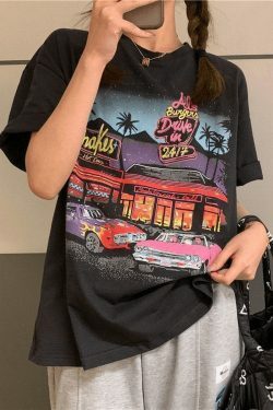 Vintage Aesthetic Graphic Tee - Y2K Fashion Coquette Style Grunge Outfits