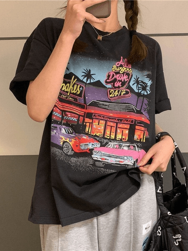 Vintage Aesthetic Graphic Tee - Y2K Fashion Coquette Style Grunge Outfits