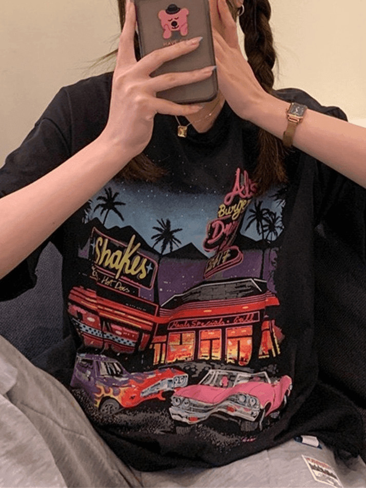 Vintage Aesthetic Graphic Tee - Y2K Fashion Coquette Style Grunge Outfits