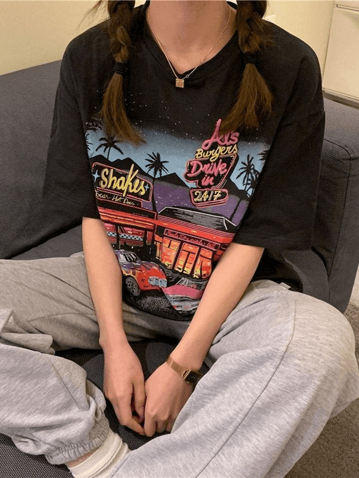 Vintage Aesthetic Graphic Tee - Y2K Fashion Coquette Style Grunge Outfits