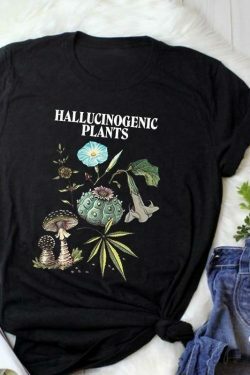 Vintage Aesthetic Hallucinogenic Plants T-Shirt - Y2K Fashion, Grunge Style, Coquette Aesthetic