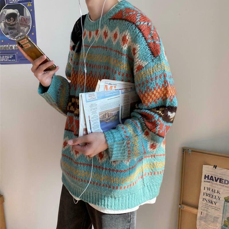 Vintage Aesthetic Patterned Unisex Sweater in Y2K Fashion Style