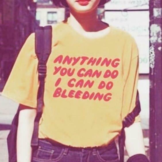 Vintage Aesthetic Tee: Anything You Can Do I Can Do Bleeding - Y2K Fashion Statement