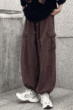 Vintage Baggy Cargo Jeans - Y2K Fashion Women's Denim Trousers with a Retro Aesthetic