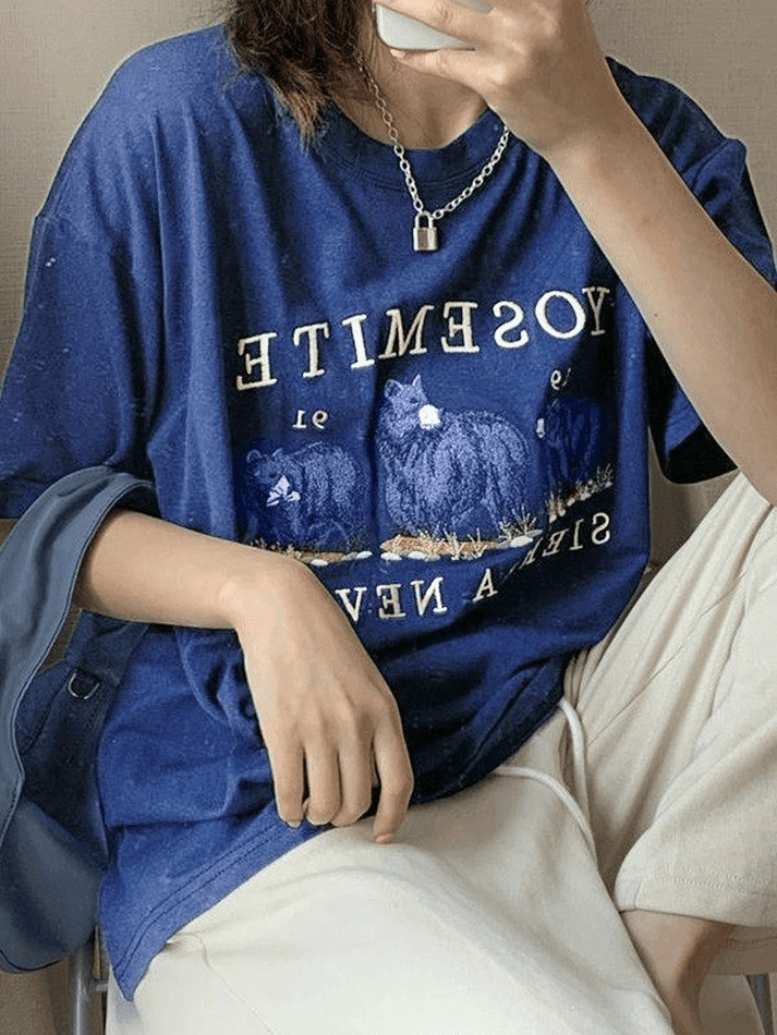 Vintage Bear Graphic Tee - Y2K Aesthetic Shirt with Coquette Style and Grunge Vibes
