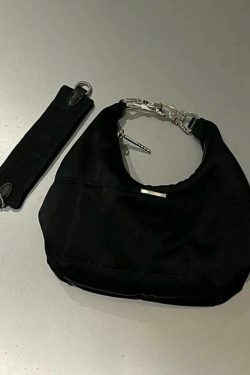 Vintage Black Velvet Shoulder Bag - Y2K Fashion Accessory for Coquette Aesthetic Outfits