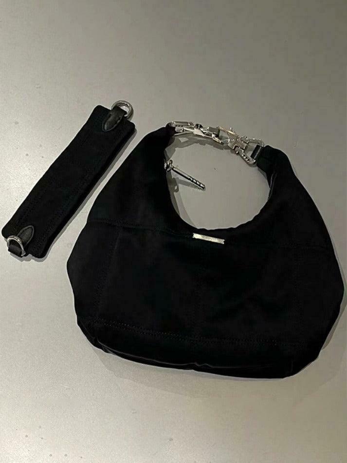 Vintage Black Velvet Shoulder Bag - Y2K Fashion Accessory for Coquette Aesthetic Outfits