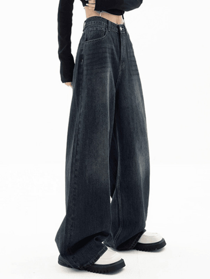 Vintage Blue 90s Boyfriend Jeans - Y2K Fashion Staple for Niche Women's Style