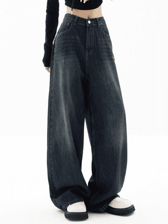 Vintage Blue 90s Boyfriend Jeans - Y2K Fashion Staple for Niche Women's Style