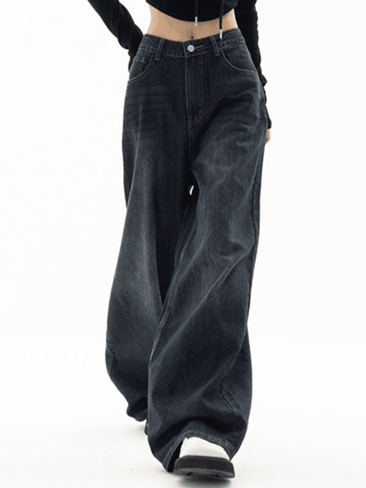 Vintage Blue 90s Boyfriend Jeans - Y2K Fashion Staple for Niche Women's Style