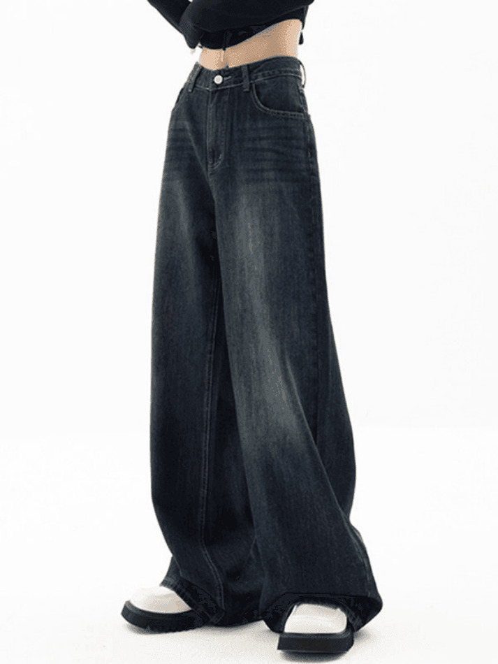Vintage Blue 90s Boyfriend Jeans - Y2K Fashion Staple for Niche Women's Style