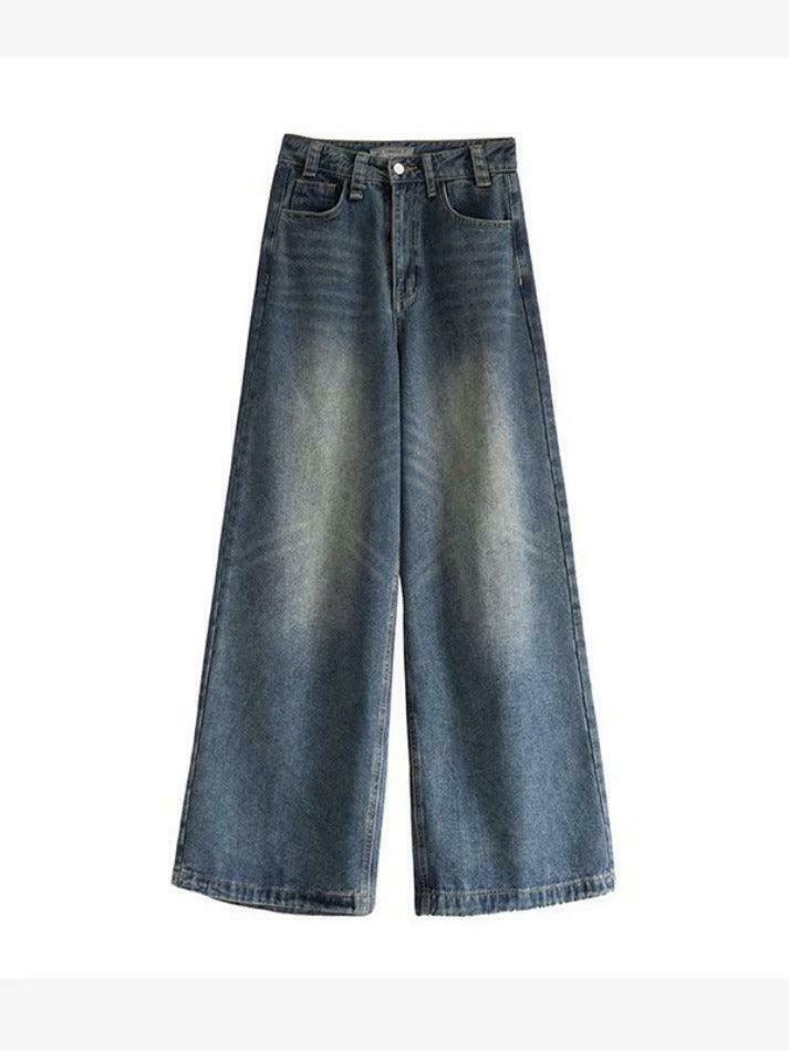 Vintage Blue Wash Baggy Boyfriend Jeans - Y2K Fashion Aesthetic for Women