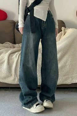 Vintage Blue Washed High Waist Boyfriend Jeans - Y2K Fashion Staple for Women's Coquette Aesthetic