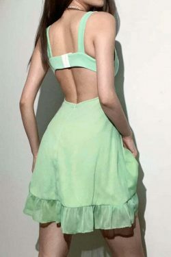 Vintage Botanical Bliss Ruffle Dress - Y2K Fashion with Coquette & Grunge Aesthetics