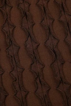 Vintage Brown Butterfly Print Lace-Up Blouse with Long Sleeves - Y2K Fashion Aesthetic