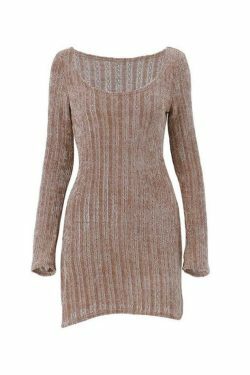 Vintage Brown Mini Dress - Y2K Aesthetic Coquette Style - Grunge Fashion Statement Piece