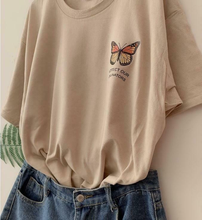 Vintage Butterfly Ruffle Tee - Y2K Fashion Aesthetic with Coquette and Grunge Vibes