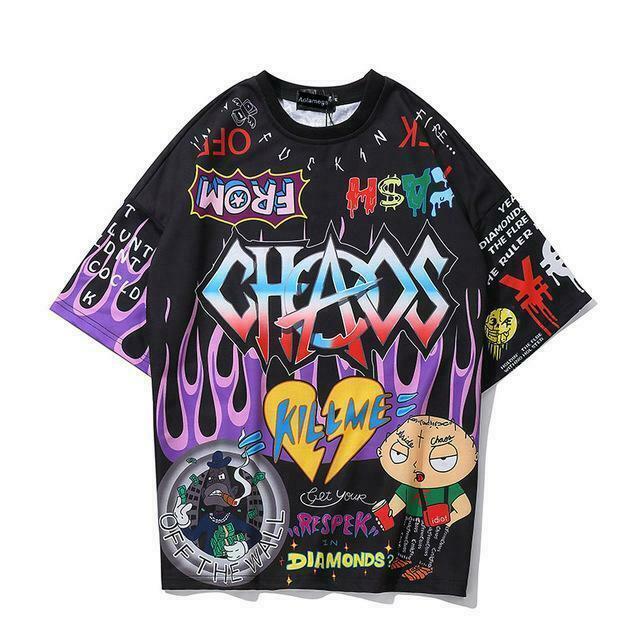 Vintage Cartoon Graffiti T-Shirt for Women - Y2K Fashion with Coquette and Grunge Aesthetic Touch
