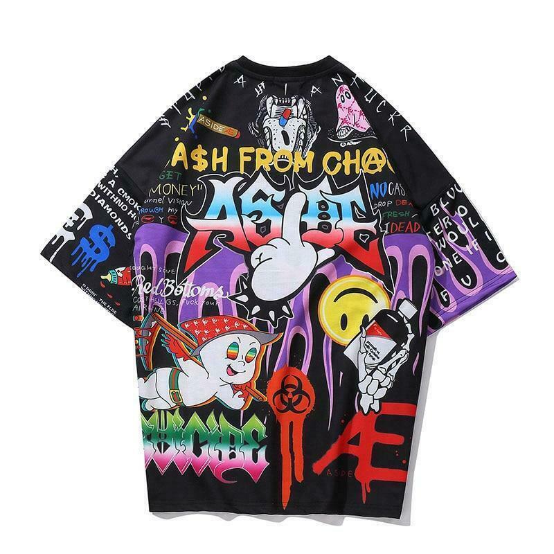 Vintage Cartoon Graffiti T-Shirt for Women - Y2K Fashion with Coquette and Grunge Aesthetic Touch