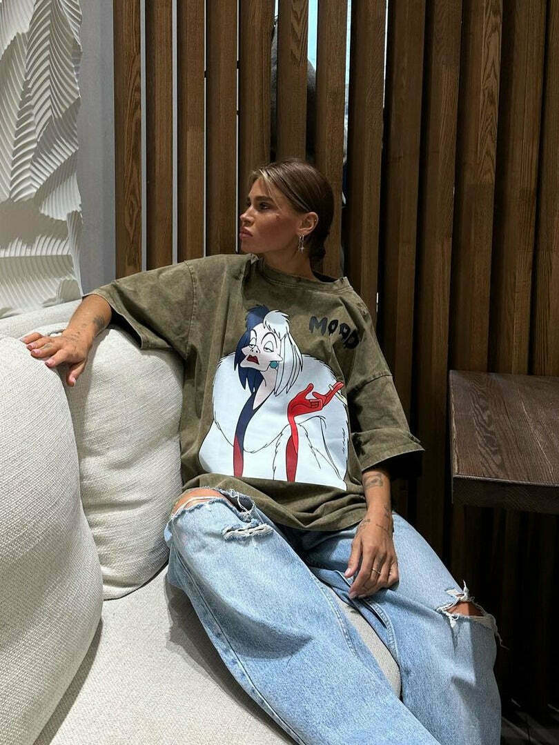 Vintage Cartoon Print T-Shirt: Y2K Fashion with Coquette & Grunge Aesthetics