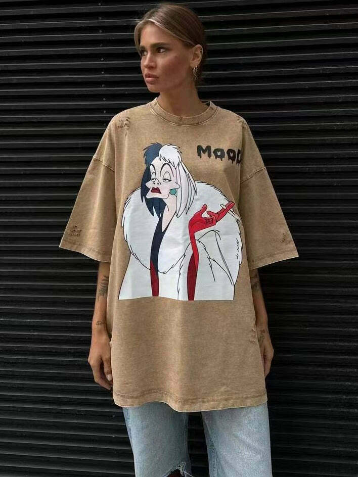 Vintage Cartoon Print T-Shirt: Y2K Fashion with Coquette & Grunge Aesthetics
