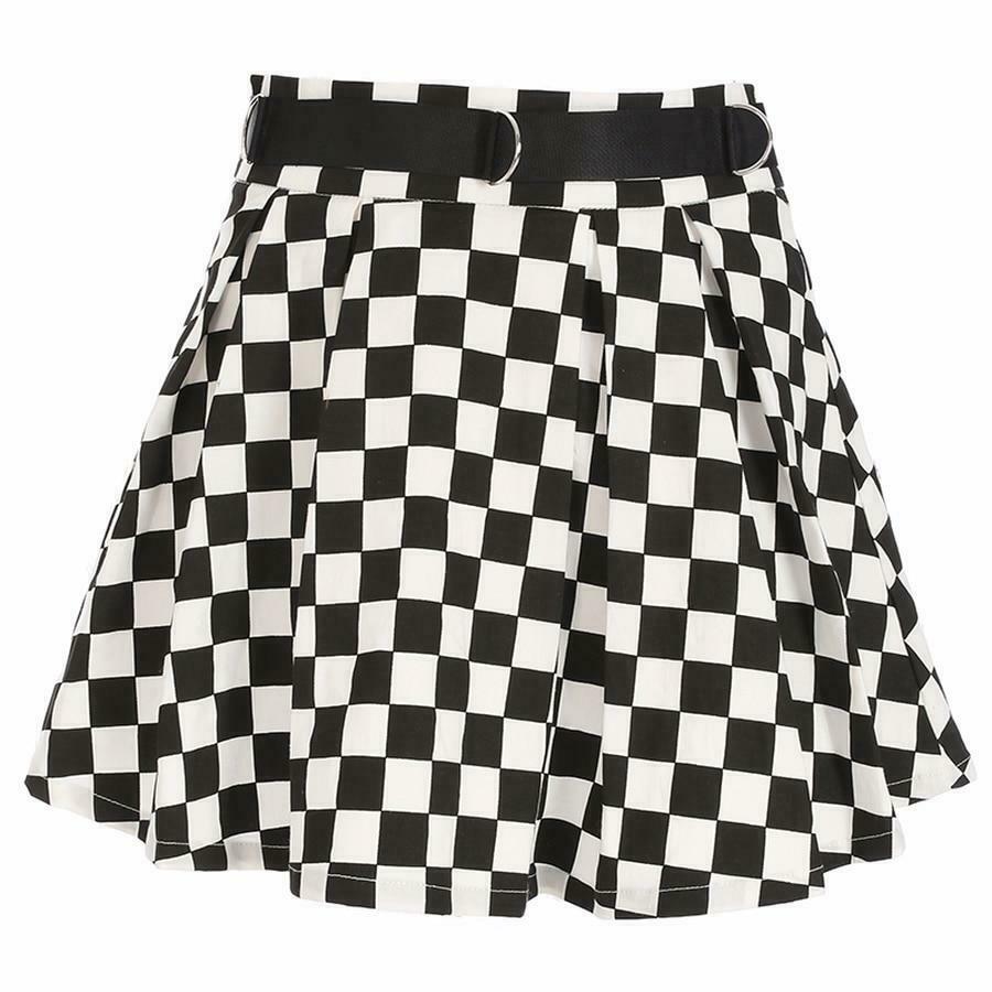 Vintage Checkered Skirt - Y2K Fashion Statement with Coquette Aesthetic Twist