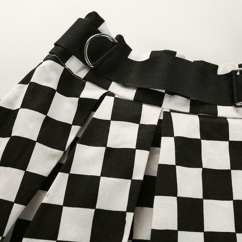 Vintage Checkered Skirt - Y2K Fashion Statement with Coquette Aesthetic Twist