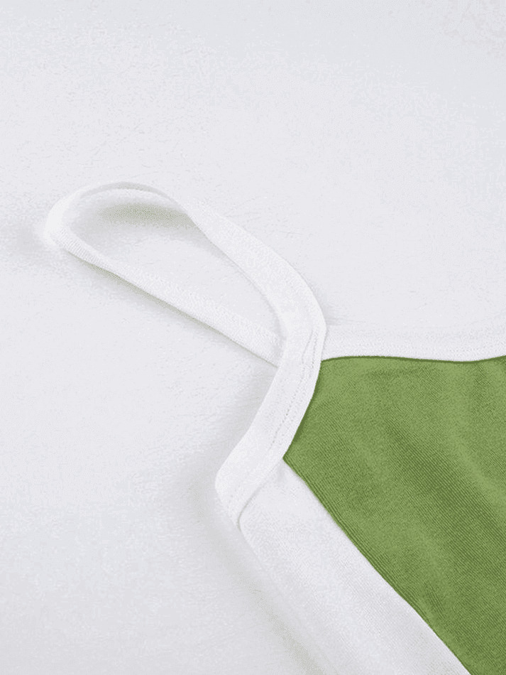 Vintage Contrast Trim Crop Cami: Y2K Aesthetic Grunge Coquette Fashion