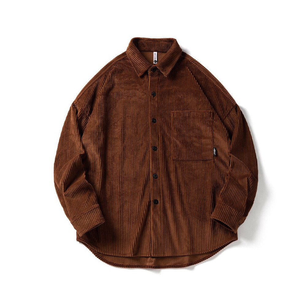 Vintage Corduroy Shirt - Y2K Aesthetic Top for Women - Coquette Grunge Outfit