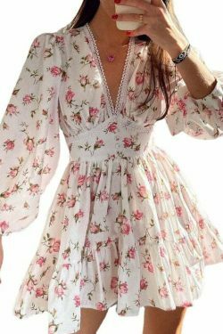 Vintage Correa Floral Lace Dress - Y2K Fashion Aesthetic for Women - Coquette Style Outfit