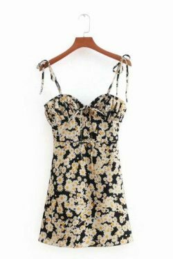 Vintage Daisy Print Dress - Y2K Aesthetic Fashion for Women - Coquette Style Outfit