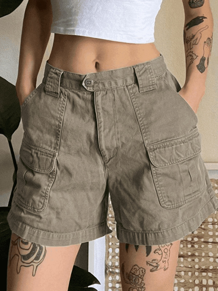 Vintage Denim Cargo Skirt - Y2K Aesthetic Grunge Style for Women - Coquette Fashion Statement