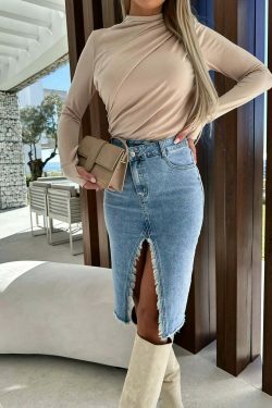 Vintage Denim Daze Maxi Skirt - Y2K Fashion Statement with Coquette Aesthetic and Grunge Style