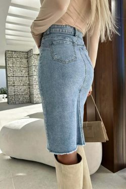 Vintage Denim Daze Maxi Skirt - Y2K Fashion Statement with Coquette Aesthetic and Grunge Style