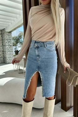 Vintage Denim Daze Maxi Skirt - Y2K Fashion Statement with Coquette Aesthetic and Grunge Style