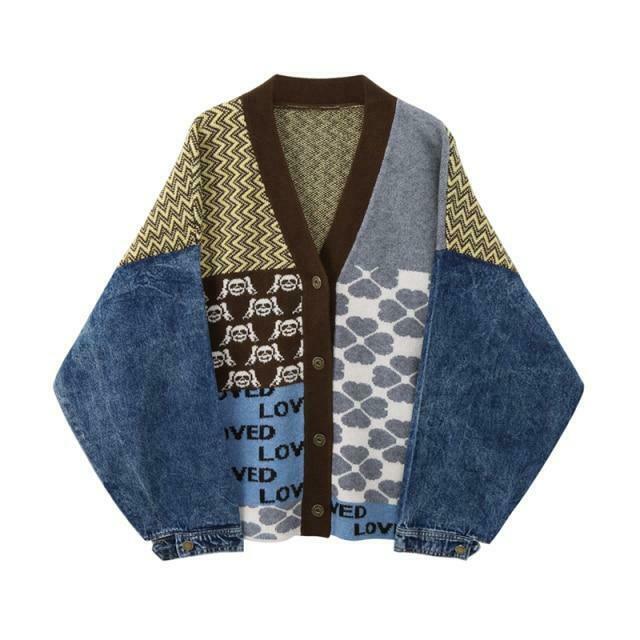 Vintage Denim Jacket: Y2K Aesthetic Outerwear - Coquette Style with Grunge & Pastel Goth Vibes