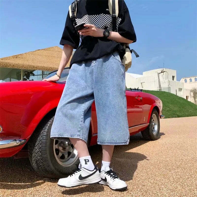 Vintage Denim Jorts: Y2K Aesthetic Cargo Skirt - Grunge & Coquette