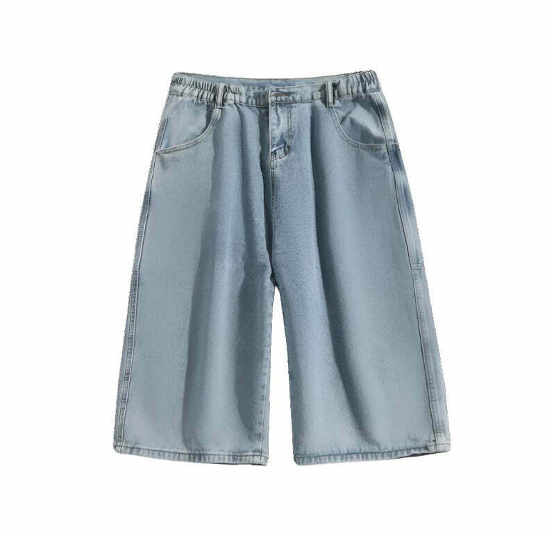 Vintage Denim Jorts: Y2K Aesthetic Cargo Skirt - Grunge & Coquette
