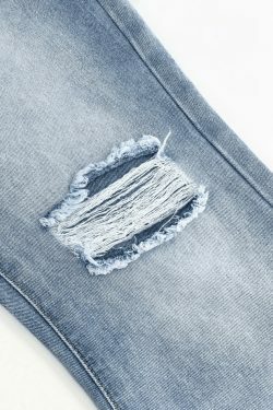 Vintage Distressed High Waist Ripped Jeans for Women - Y2K Fashion Aesthetic
