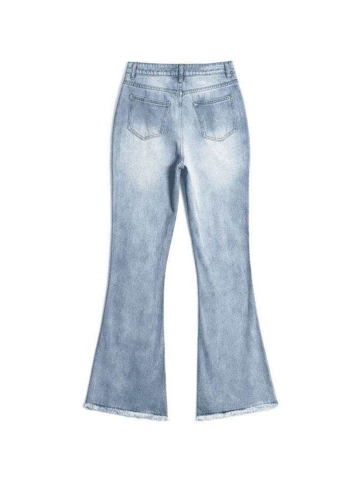 Vintage Distressed High Waist Ripped Jeans for Women - Y2K Fashion Aesthetic