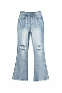 Vintage Distressed High Waist Ripped Jeans for Women - Y2K Fashion Aesthetic