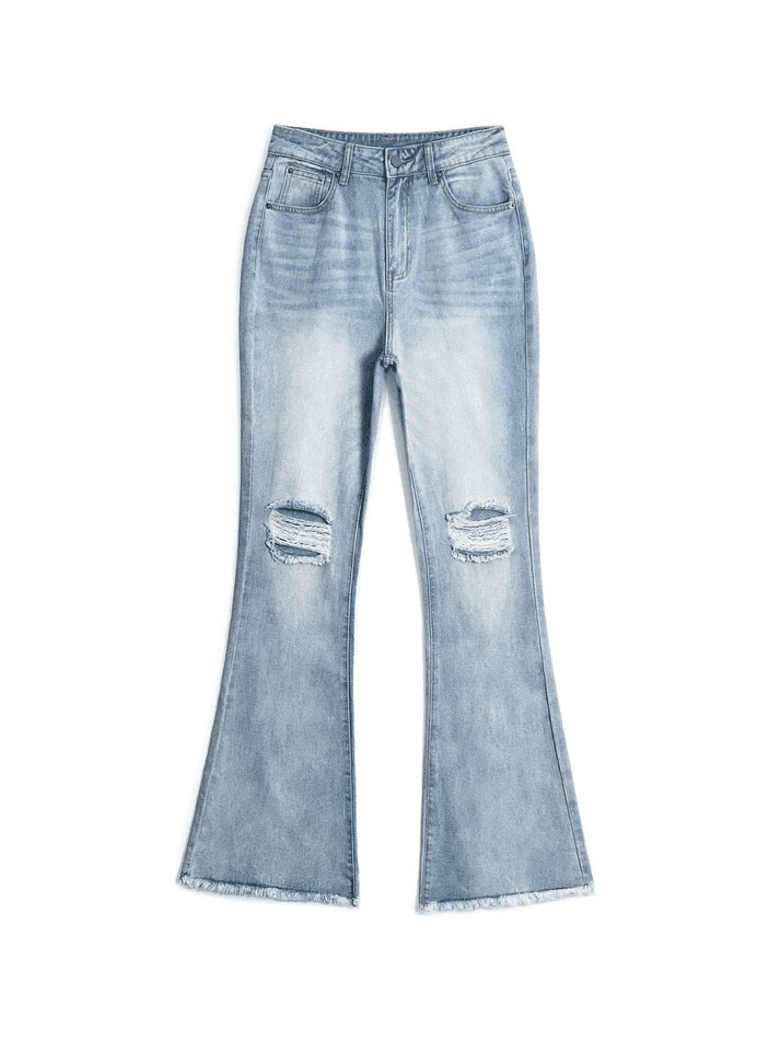 Vintage Distressed High Waist Ripped Jeans for Women - Y2K Fashion Aesthetic