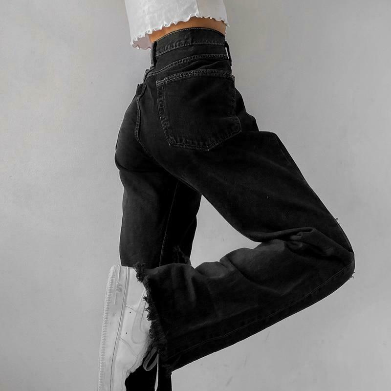Vintage Distressed High Waisted Jeans - Y2K Fashion with Grunge Aesthetic and Coquette Style