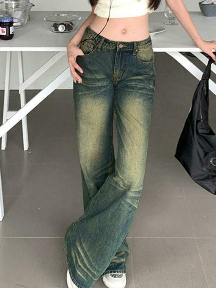 Vintage Distressed Low Waist Boyfriend Jeans: Y2K Fashion with Grunge Aesthetic and Coquette Style