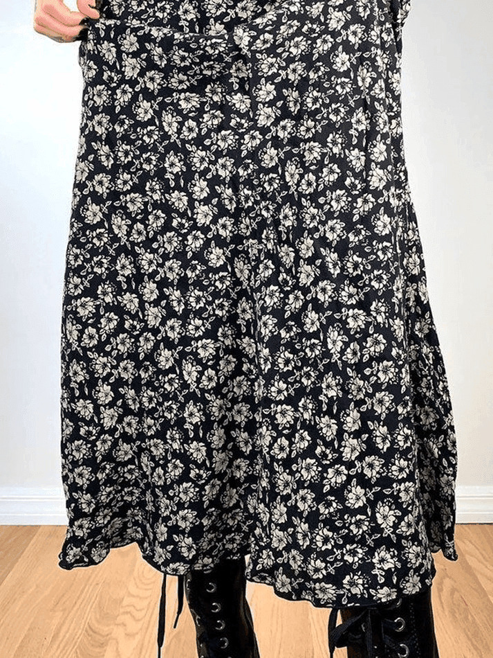 Vintage Floral Allover Midi Skirt - Y2K Fashion with Coquette & Grunge Aesthetics