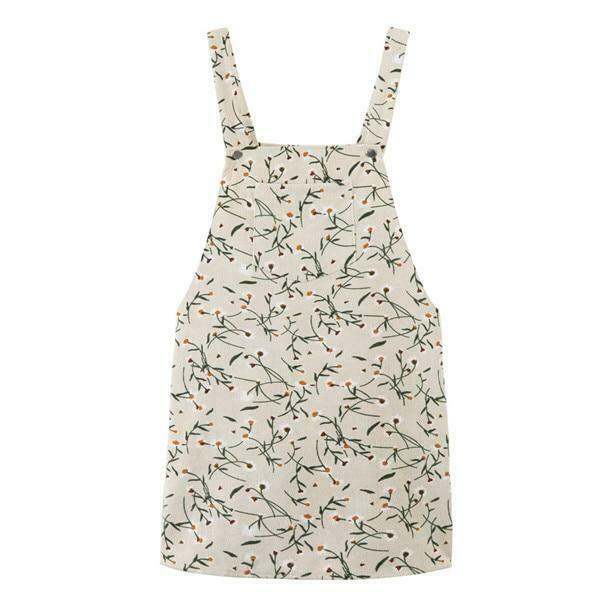 Vintage Floral Dungaree Dress - Y2K Aesthetic Outfit with Coquette Style and Grunge Flair
