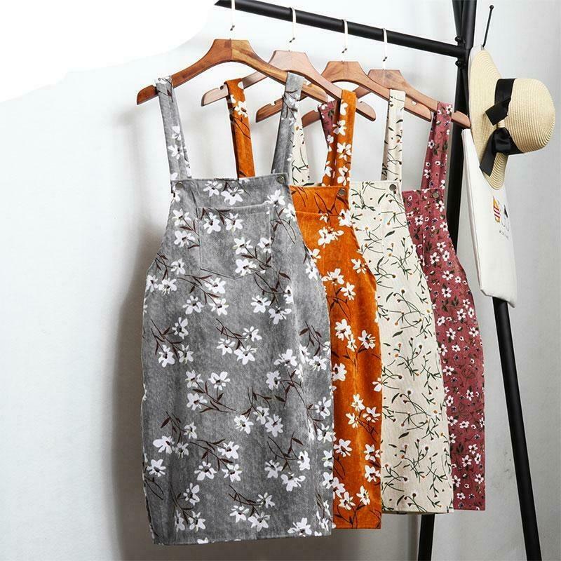 Vintage Floral Dungaree Dress - Y2K Aesthetic Outfit with Coquette Style and Grunge Flair