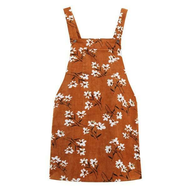 Vintage Floral Dungaree Dress - Y2K Aesthetic Outfit with Coquette Style and Grunge Flair