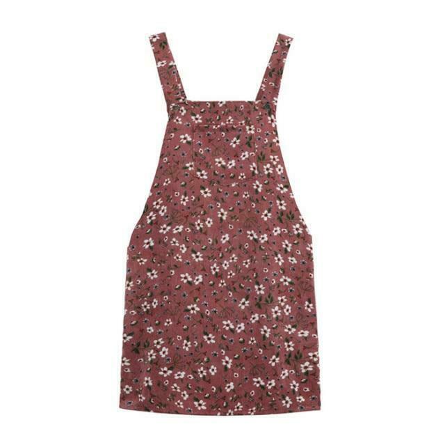 Vintage Floral Dungaree Dress - Y2K Aesthetic Outfit with Coquette Style and Grunge Flair